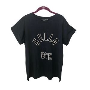 Atmosphere Graphic Shirt Hello Goodbye Size 10 Blue White EUR 42 Felted